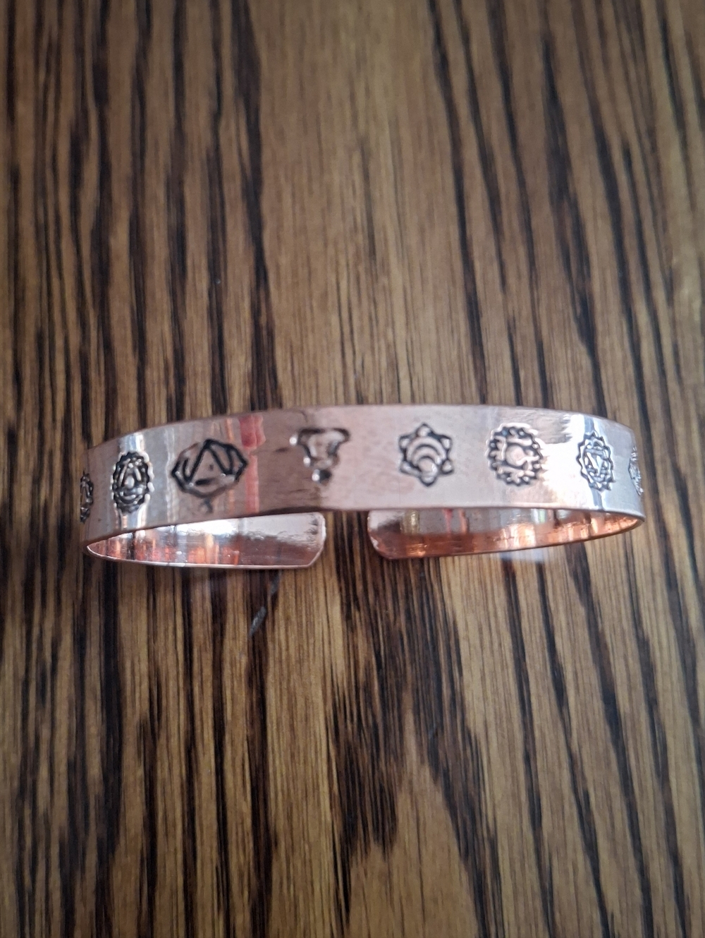 Copper Cuff Bracelet Southwestern Stamped Designs